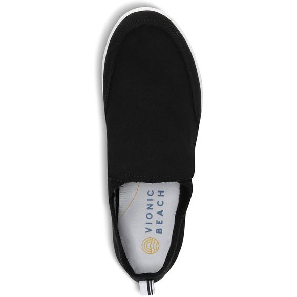 NIB Vionic Beach Malibu Canvas Slip Ons Women's Size 6.5 M Black White Shoes - Picture 2 of 7